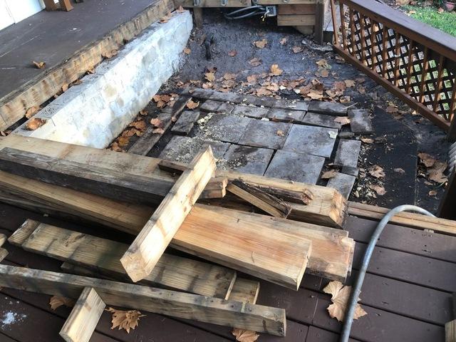 Hot tub removal in progress