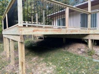Treated wood deck