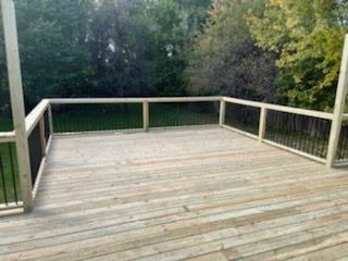 Treated wood deck