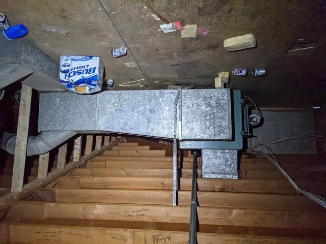 Prior to installation of new ERV system and ductwork encapsulation in attic of TKE House in Bloomington IL