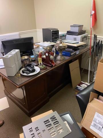 We helped a customer clean out their office today of their furniture, chairs, tables, & boxes.