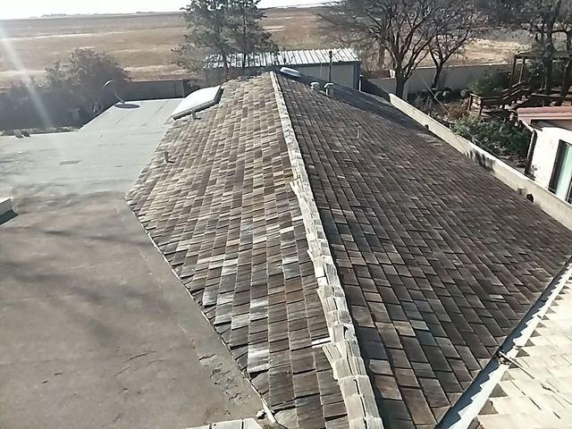 This is the old wood shake roof we replaced.