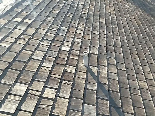 This is the old wood shake roof we replaced.