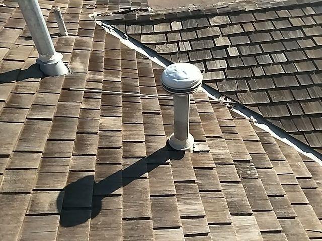 This is the old wood shake roof we replaced.