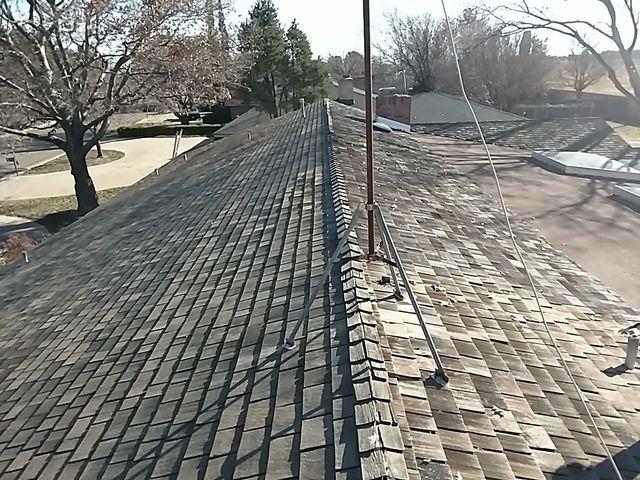 This is the old wood shake roof we replaced.