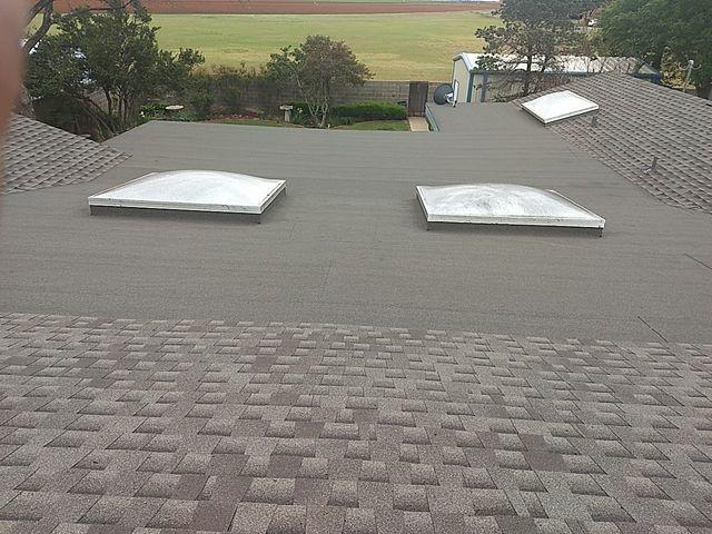 We replaced our Client's roof with IR GAF Timberline Armorshield II Shingles. We also used Mule-Hide SA Nail Base and Mule-Hide SA App Cap Sheet for the low slope/flat areas on the roof.
