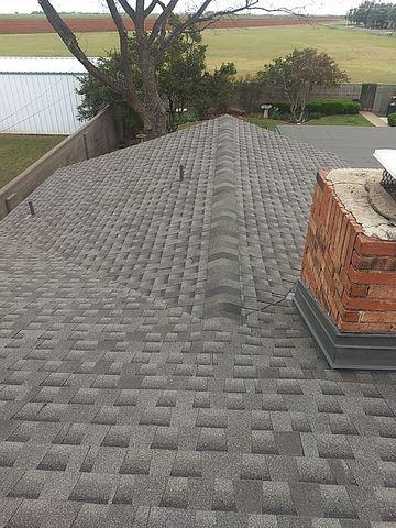 We replaced our Client's roof with IR GAF Timberline Armorshield II Shingles. We also used Mule-Hide SA Nail Base and Mule-Hide SA App Cap Sheet for the low slope/flat areas on the roof.
