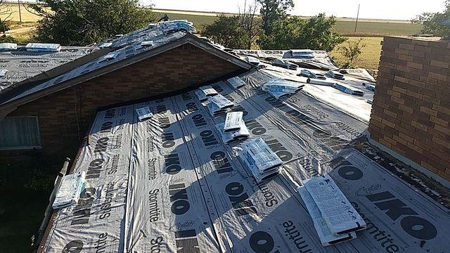 Showing the IKO Stormtite underlayment.