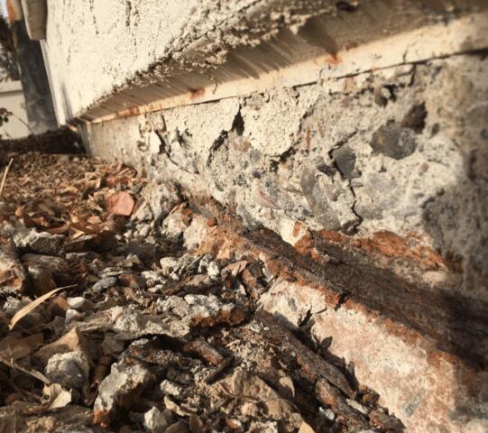 Spalling Concrete in Stem Wall at Glendale, Arizona
