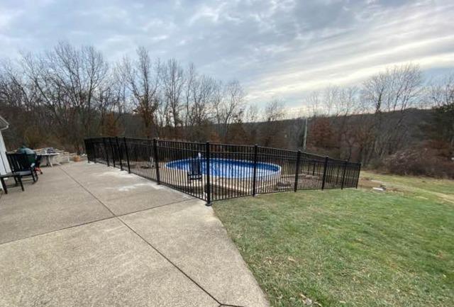 Black 54" Classic, 3 Rail, Commercial Grade, Flush Bottom Aluminum Fence