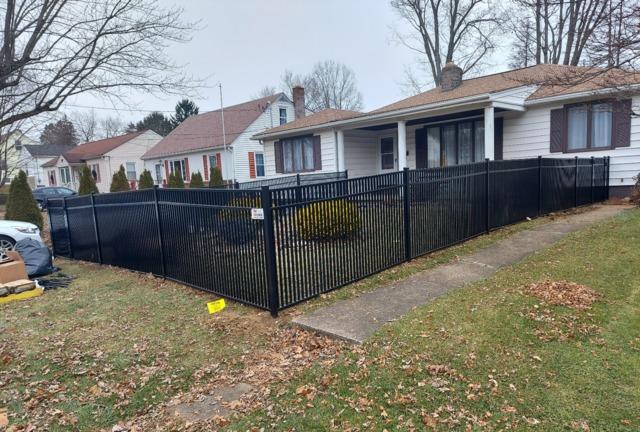 4' Classic Black Commercial Grade, Flush Bottom, Double Picket Aluminum Fence
