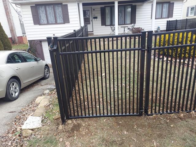 4' Classic Black Commercial Grade, Flush Bottom, Double Picket Aluminum Fence