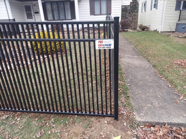 4' Classic Black Commercial Grade, Flush Bottom, Double Picket Aluminum Fence