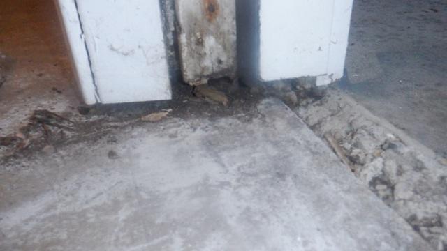 This was the basement stairwell where the leak would occur.