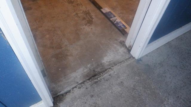 This was the basement stairwell where the leak would occur.
