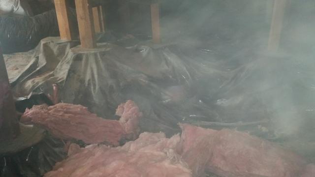 Falling FiberGlass Insulation