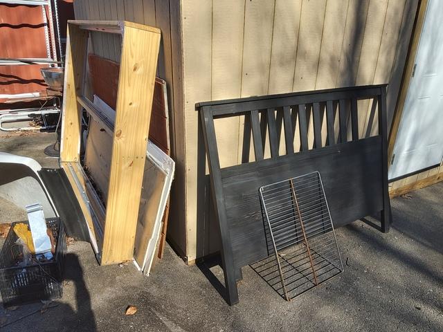 There were parts of a bed and some wire racks and other items to be removed, as well.