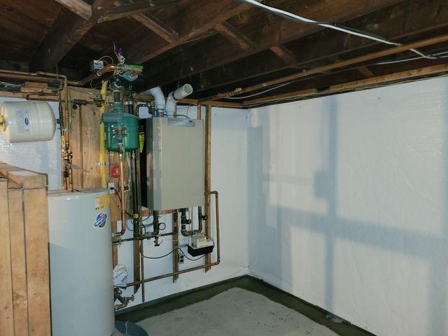 CleanSpace Wall Vapor Barrier and WaterGuard French Drain System