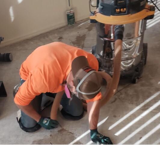 Crack Stitching Repair Method: Grinding & Vacuuming