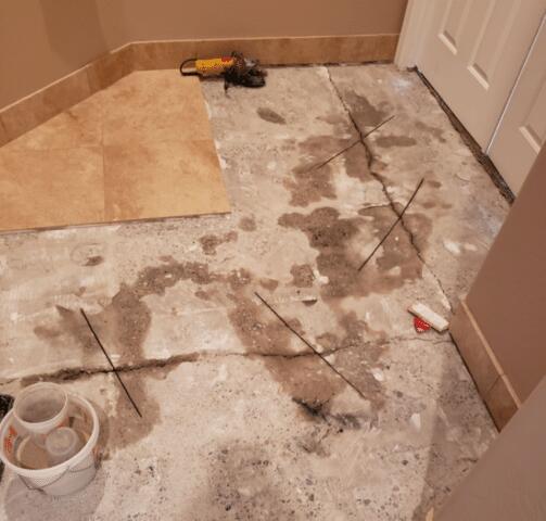 Crack Stitching Repair Process: Non-parallel Cuts