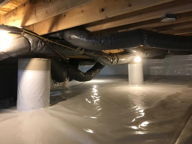 Encapsulated Concrete Floor Crawl Space in Clayton, DE