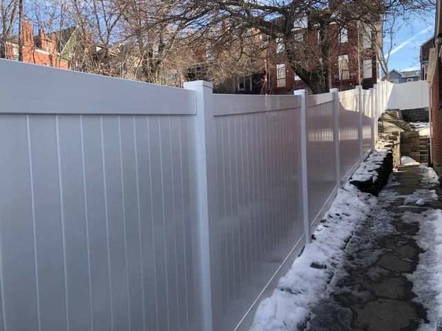 6' and 4' Acadia Privacy White Vinyl Fence - (1) 3' gate