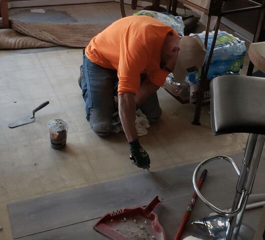 Right before injecting our foundation, professionals place plastic orange times that help the foam material pistol to inject the material precisely and effectively into the voids of the ground between the soil and the concrete floor.