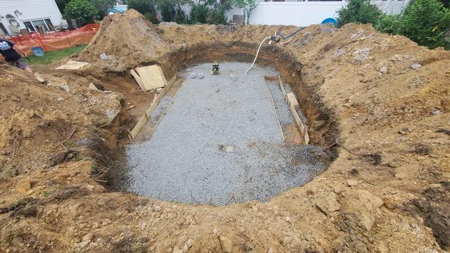 Semi-In Ground Pool Installation in Hazlet, NJ