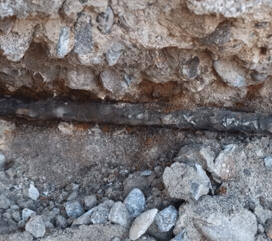 Rusting Rebar in Stem Wall Down in Phoenix, Arizona