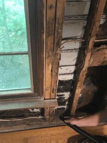 Damage behind the wall