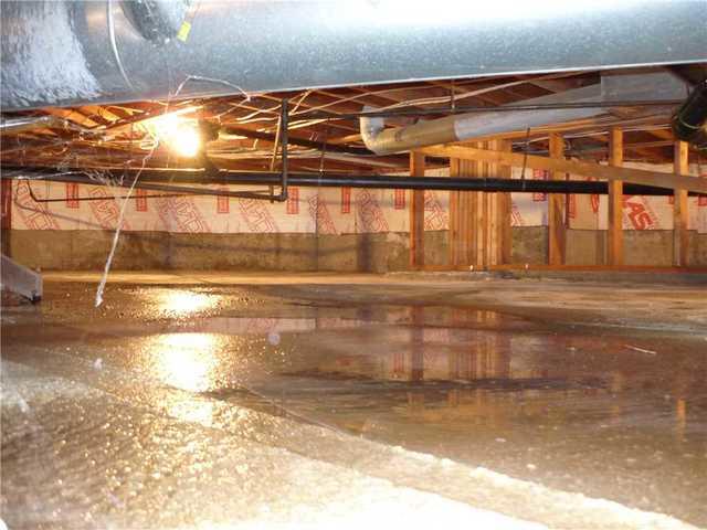 <p>Here you see puddles in the crawlspace.</p>