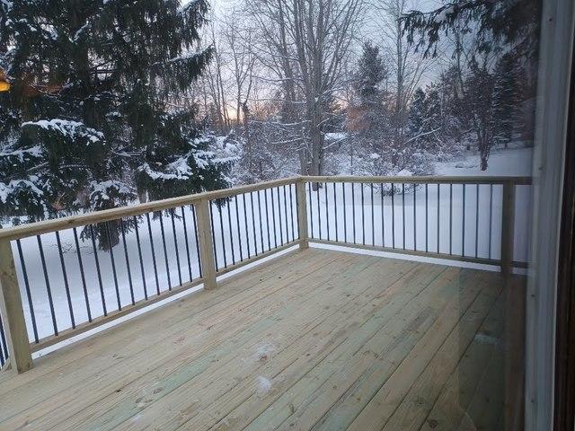Treated wood deck