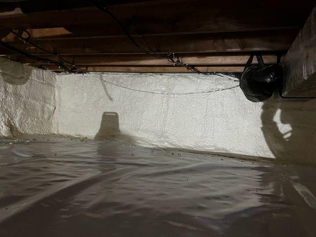 A fully encapsulated crawl space.