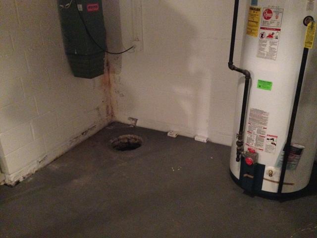 This was the old hole that was acting as their "Sump pump basin".