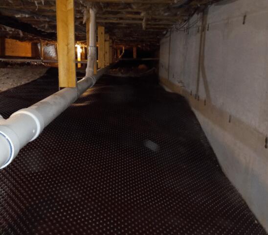 Drainage Matting in Crawl Space Encapsulation Down in Cornville, Arizona