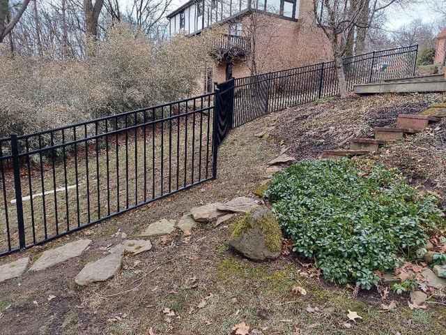 Black 4' Classic Aluminum Fence - (2) Tapered Gates
