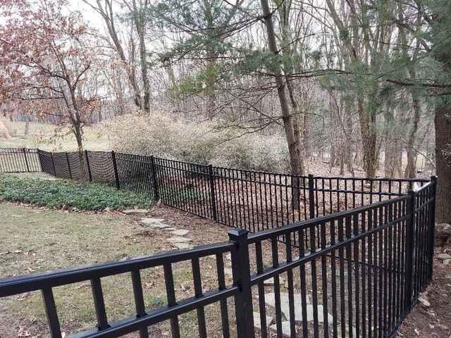 Black 4' Classic Aluminum Fence - (2) Tapered Gates