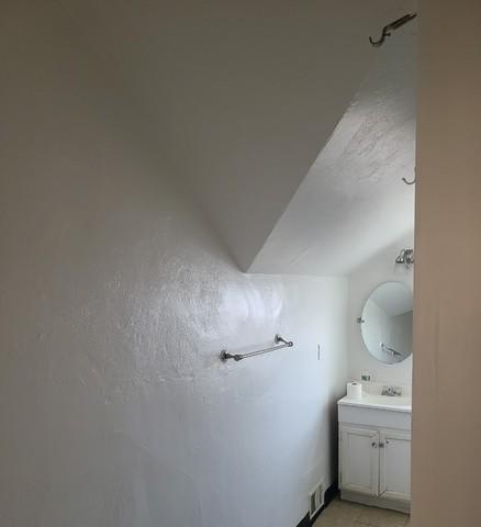 We added a fresh coat of white to the bathroom walls.