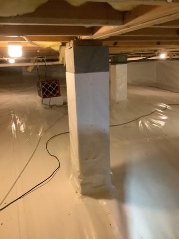 This image was taken after the vapor barrier was installed.