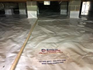 CleanSpace Vapor Barrier covering Dirt Floors