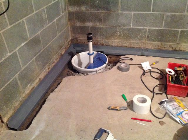 Here you can see the WaterGuard and SuperSump all ready for concrete.