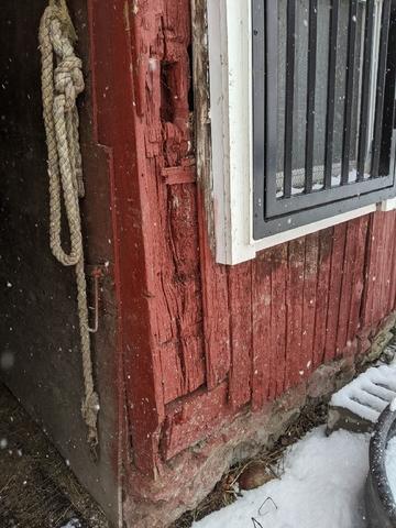 Barn foundation before repairs