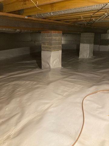 This space is now encapsulated and controlled.  It will prevent outside temperatures and wetness from impacting the quality and environment in the crawl space.