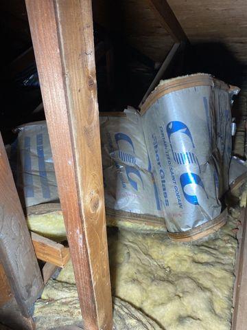 Old insulation fallen