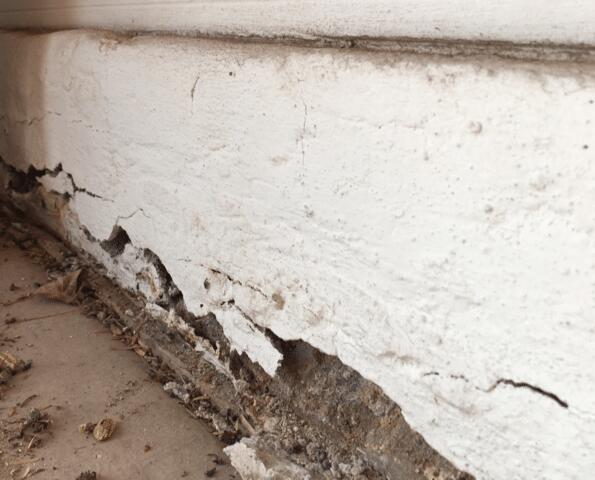 Sings of Corrosion in Stem Wall: Spalling Concrete