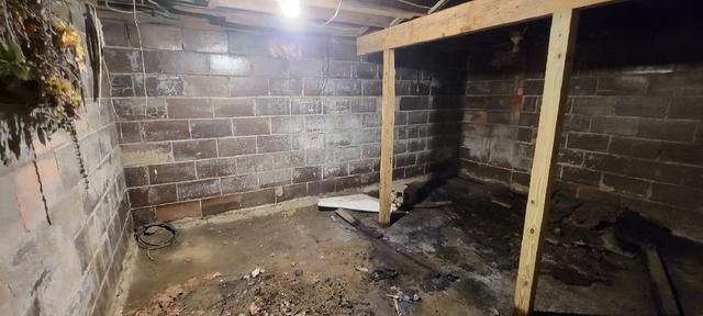 This is the wet, moldy, and unsightly basement before Mid-State Basement Systems installed any products.