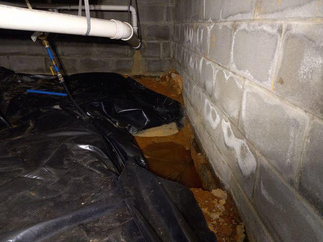 Standing water in crawlspace