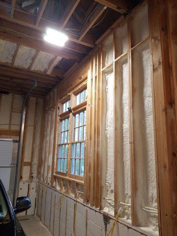 Air sealed and spray foam filled