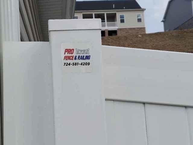 6' Acadia Privacy White Vinyl Fence / (1) 4' tapered gate / (1) 3' gate / (1) 8' double gate
