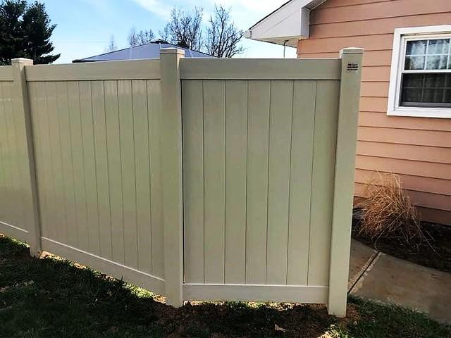 6' Acadia Privacy Almond Vinyl Fence